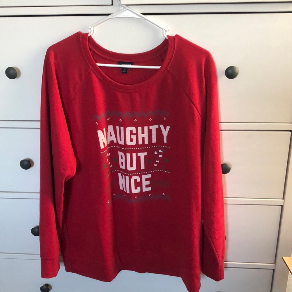 Torrid size 1 naughty 😈 but nice 😇 Christmas sweatshirt